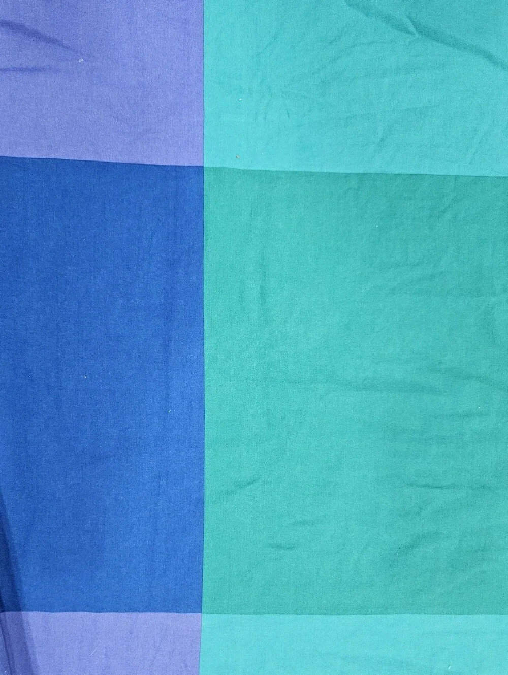 VTG IKEA Brunkrissla F/Q Duvet Cover Lime Green Blue Colorblock Cotton 90s 84x84